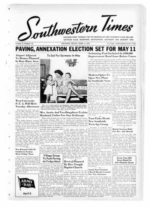 Primary view of object titled 'Southwestern Times (Houston, Tex.), Vol. 2, No. 28, Ed. 1 Thursday, April 4, 1946'.
