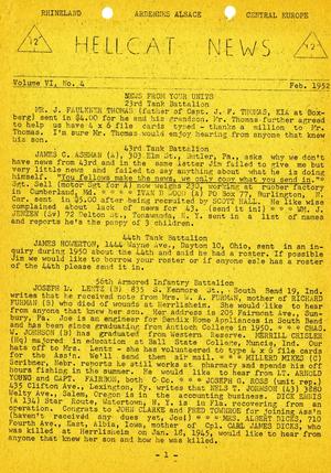 Primary view of object titled 'Hellcat News, (Columbus, Ohio), Vol. 6, No. 4, Ed. 1, February 1952'.