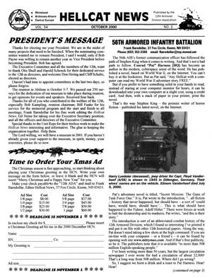 Hellcat News, (Sheridan, Wyo.), Vol. 54, No. 2, Ed. 1, October 2000
