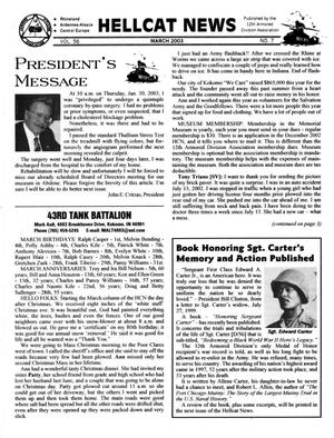 Hellcat News, (Cincinnati, Ohio), Vol. 56, No. 7, Ed. 1, March 2003