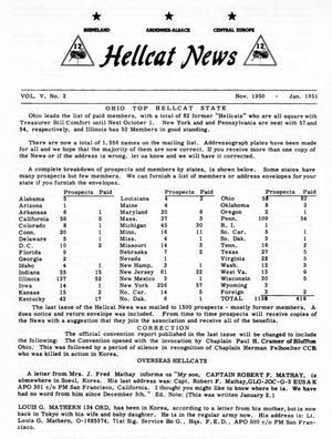 Hellcat News, ([Omaha, Neb.]), Vol. 5, No. 2, Ed. 1, November 1950