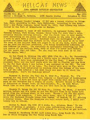 Primary view of object titled 'Hellcat News, (Columbus, Ohio), Vol. 7, No. 7, Ed. 1, May 1953'.
