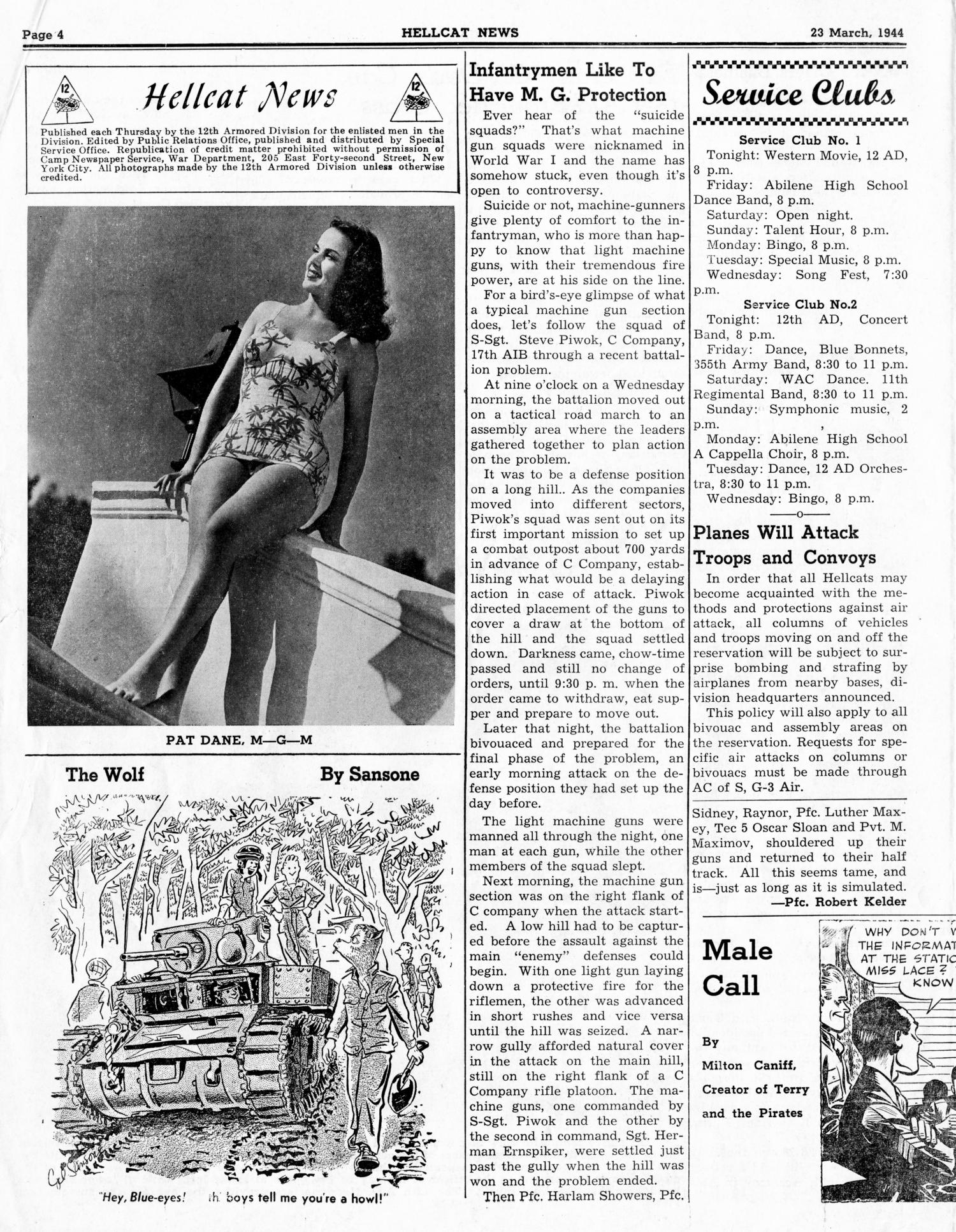 Hellcat News, (Camp Barkeley, Tex.), Vol. 2, No. 7, Ed. 1, March 23, 1944
                                                
                                                    [Sequence #]: 4 of 8
                                                