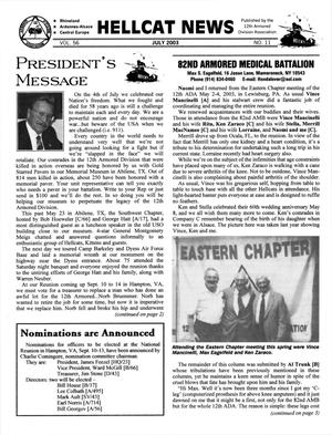 Primary view of object titled 'Hellcat News, (Cincinnati, Ohio), Vol. 56, No. 11, Ed. 1, July 2003'.