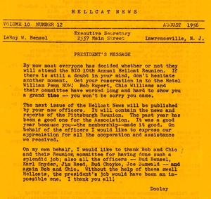 Hellcat News, (Lawrenceville, N.J.), Vol. 10, No. 12, Ed. 1, August 1956