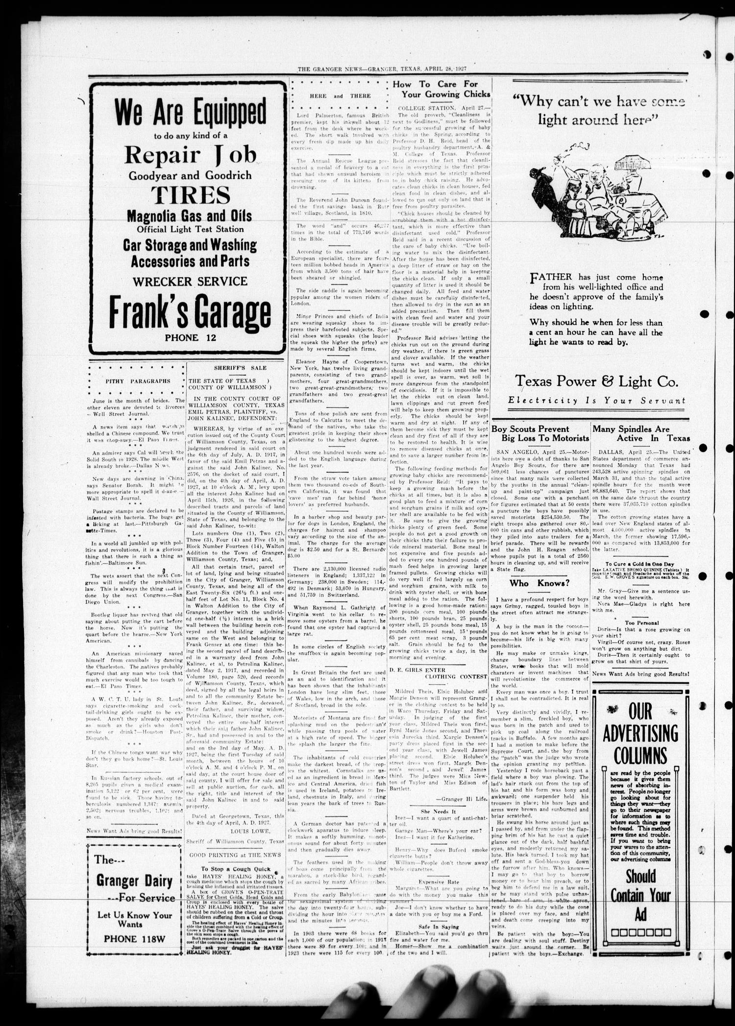 The Granger News. (Granger, Tex.), Vol. 32, No. 21, Ed. 1 Thursday, April 28, 1927
                                                
                                                    [Sequence #]: 2 of 8
                                                