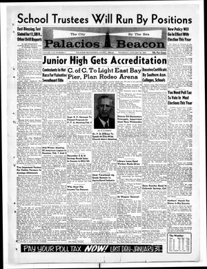 Primary view of object titled 'Palacios Beacon (Palacios, Tex.), Vol. 57, No. 5, Ed. 1 Thursday, January 30, 1964'.