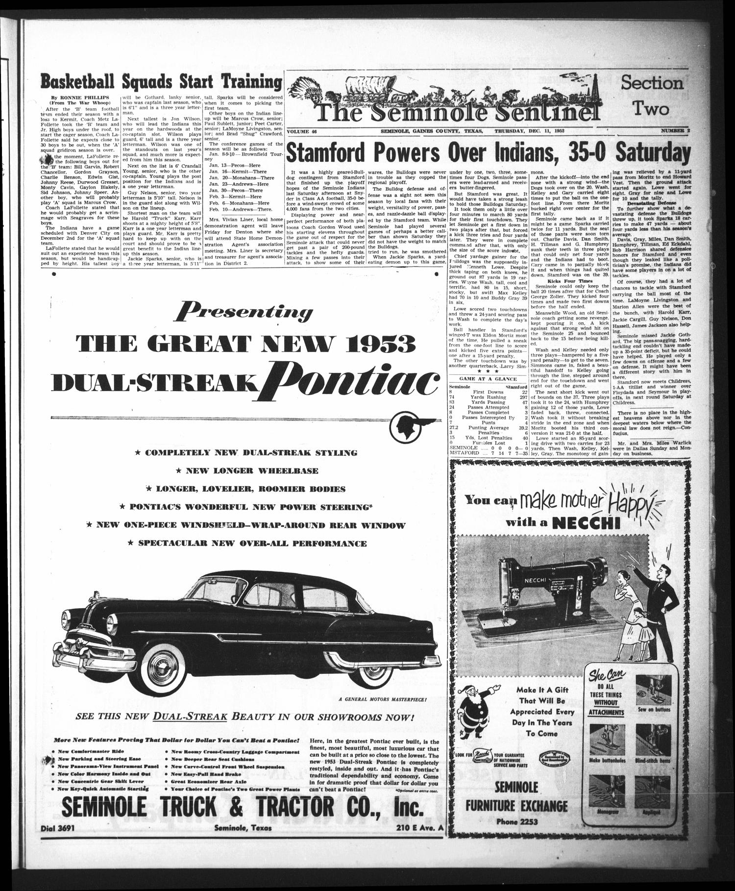 The Seminole Sentinel (Seminole, Tex.), Vol. 46, No. 2, Ed. 1 Thursday, December 11, 1952
                                                
                                                    [Sequence #]: 3 of 16
                                                