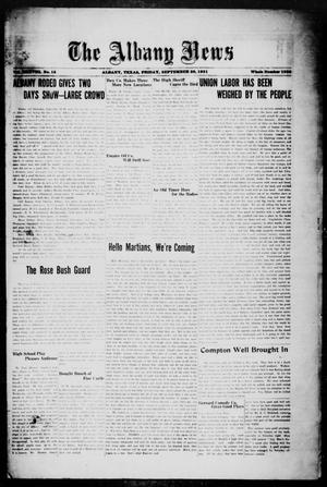 The Albany News (Albany, Tex.), Vol. 38, No. 15, Ed. 1 Friday, September 30, 1921