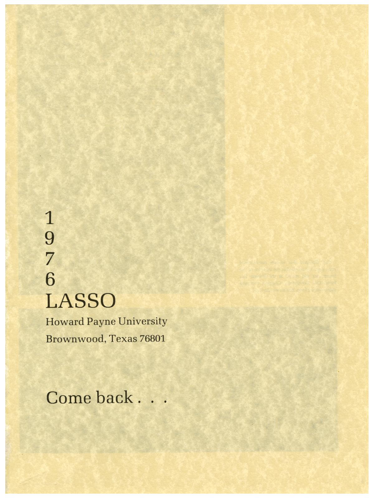 The Lasso, Yearbook of Howard Payne University, 1976
                                                
                                                    1
                                                