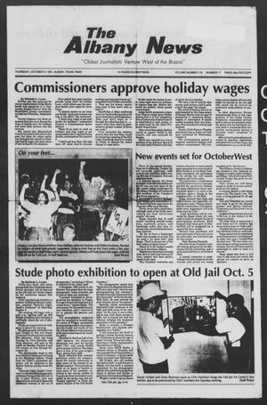 Primary view of object titled 'The Albany News (Albany, Tex.), Vol. 116, No. 17, Ed. 1 Thursday, October 3, 1991'.