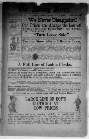 The Albany News. (Albany, Tex.), Vol. 15, No. 25, Ed. 1 Friday, October 14, 1898