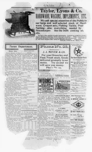 Primary view of object titled 'The Albany News. (Albany, Tex.), Vol. [15], No. [51], Ed. 1 Friday, April 14, 1899'.