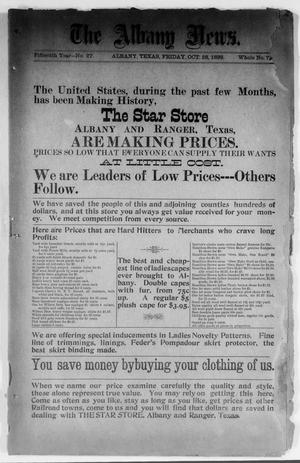 The Albany News. (Albany, Tex.), Vol. 15, No. 27, Ed. 1 Friday, October 28, 1898