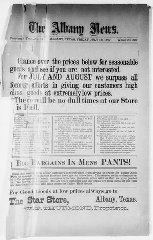 The Albany News. (Albany, Tex.), Vol. 14, No. 14, Ed. 1 Friday, July 16, 1897