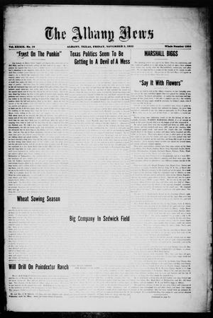 The Albany News (Albany, Tex.), Vol. 39, No. 18, Ed. 1 Friday, November 3, 1922