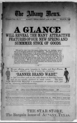 The Albany News. (Albany, Tex.), Vol. 15, No. 2, Ed. 1 Friday, April 29, 1898