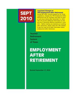 Primary view of object titled 'Employment after retirement'.