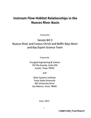Instream flow-habitat relationships in the Nueces River Basin