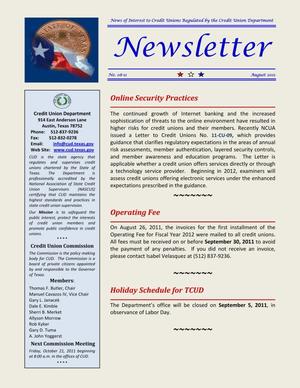 Credit Union Department Newsletter, Number 08-11, August 2011