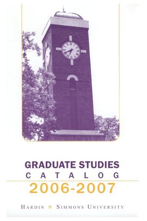 Catalog of Hardin-Simmons University, 2006-2007 Graduate Bulletin