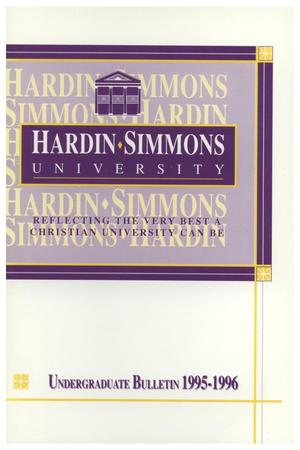Catalog of Hardin-Simmons University, 1995-1996 Undergraduate Bulletin