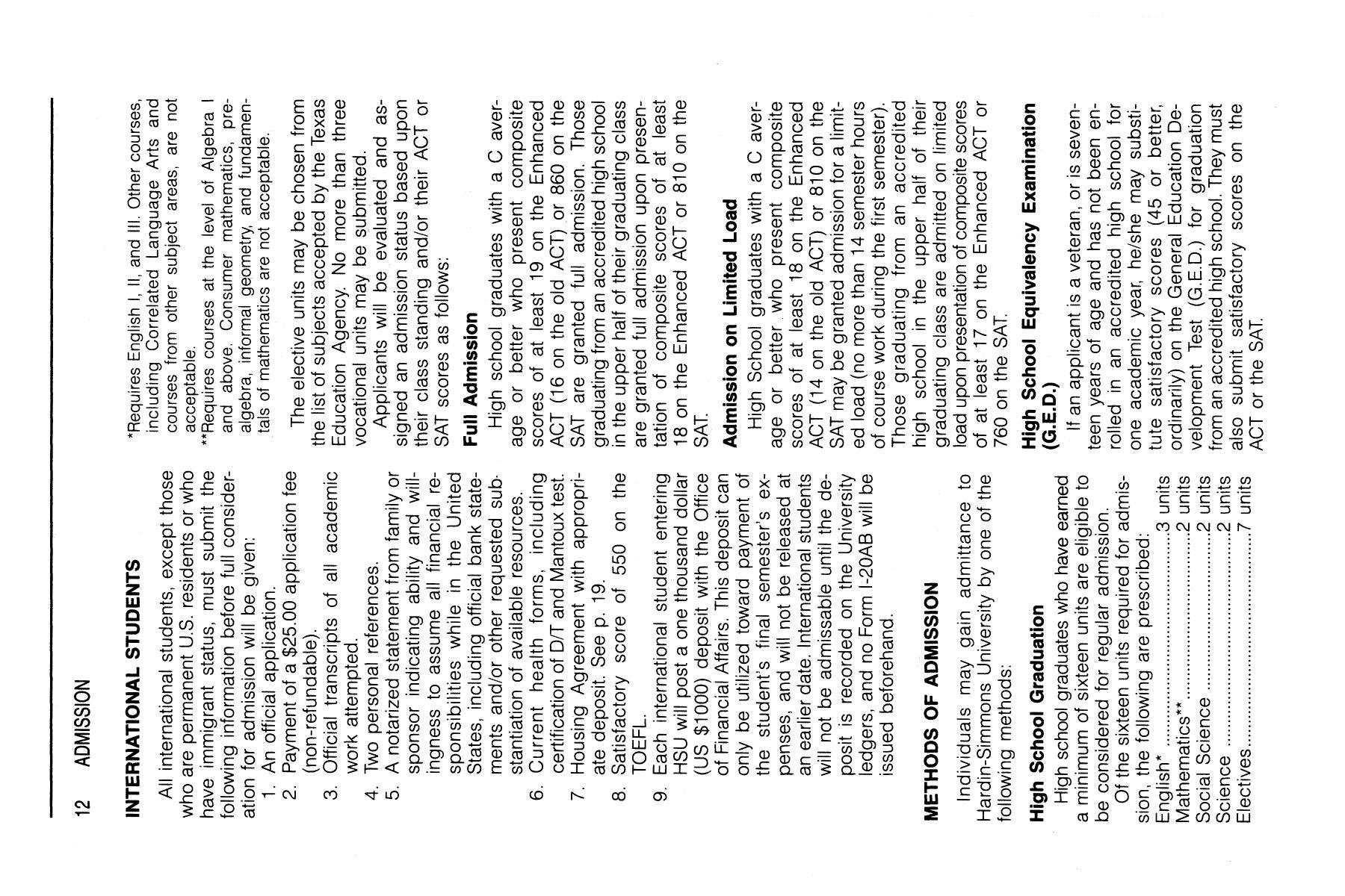 Catalog of Hardin-Simmons University, 1992-1993 Undergraduate Bulletin
                                                
                                                    12
                                                