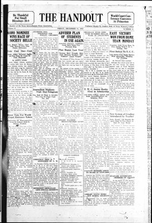 The Handout (Fort Worth, Tex.), Vol. 12, No. 11, Ed. 1 Friday, December 11, 1925