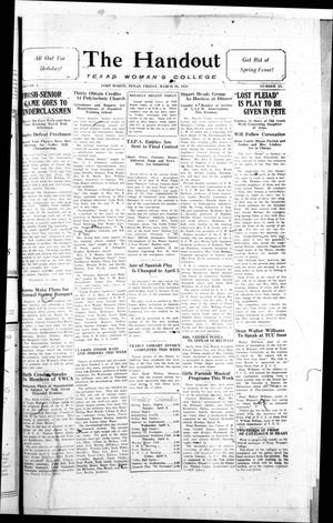 The Handout (Fort Worth, Tex.), Vol. 4, No. 24, Ed. 1 Friday, March 30, 1928