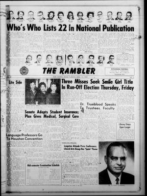 The Rambler (Fort Worth, Tex.), Vol. 32, No. 9, Ed. 1 Tuesday, November 10, 1959