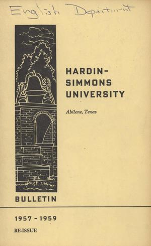 Primary view of object titled 'Catalog of Hardin-Simmons University, 1957-1958 (Re-Issue)'.