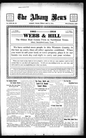 The Albany News (Albany, Tex.), Vol. 26, No. 48, Ed. 1 Friday, May 6, 1910