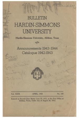 Catalogue of Hardin-Simmons University, 1942-1943