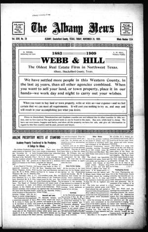 The Albany News (Albany, Tex.), Vol. 26, No. 28, Ed. 1 Friday, November 26, 1909