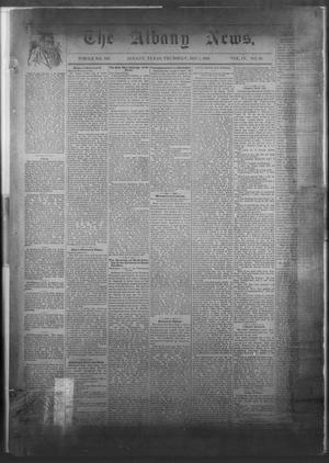 Primary view of object titled 'The Albany News. (Albany, Tex.), Vol. 4, No. 35, Ed. 1 Thursday, December 1, 1887'.