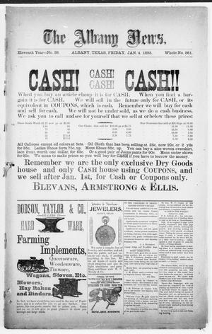 The Albany News. (Albany, Tex.), Vol. 11, No. 38, Ed. 1 Friday, January 4, 1895