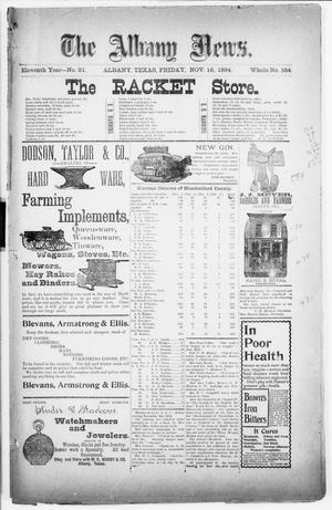 The Albany News. (Albany, Tex.), Vol. 11, No. 31, Ed. 1 Friday, November 16, 1894