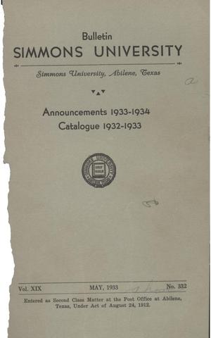 Catalogue of Simmons University, 1932-1933