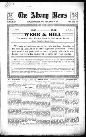 The Albany News (Albany, Tex.), Vol. 26, No. 34, Ed. 1 Friday, January 14, 1910