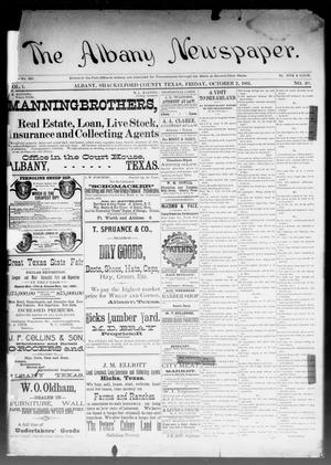 The Albany Newspaper. (Albany, Tex.), Vol. 1, No. 40, Ed. 1 Friday, October 2, 1891