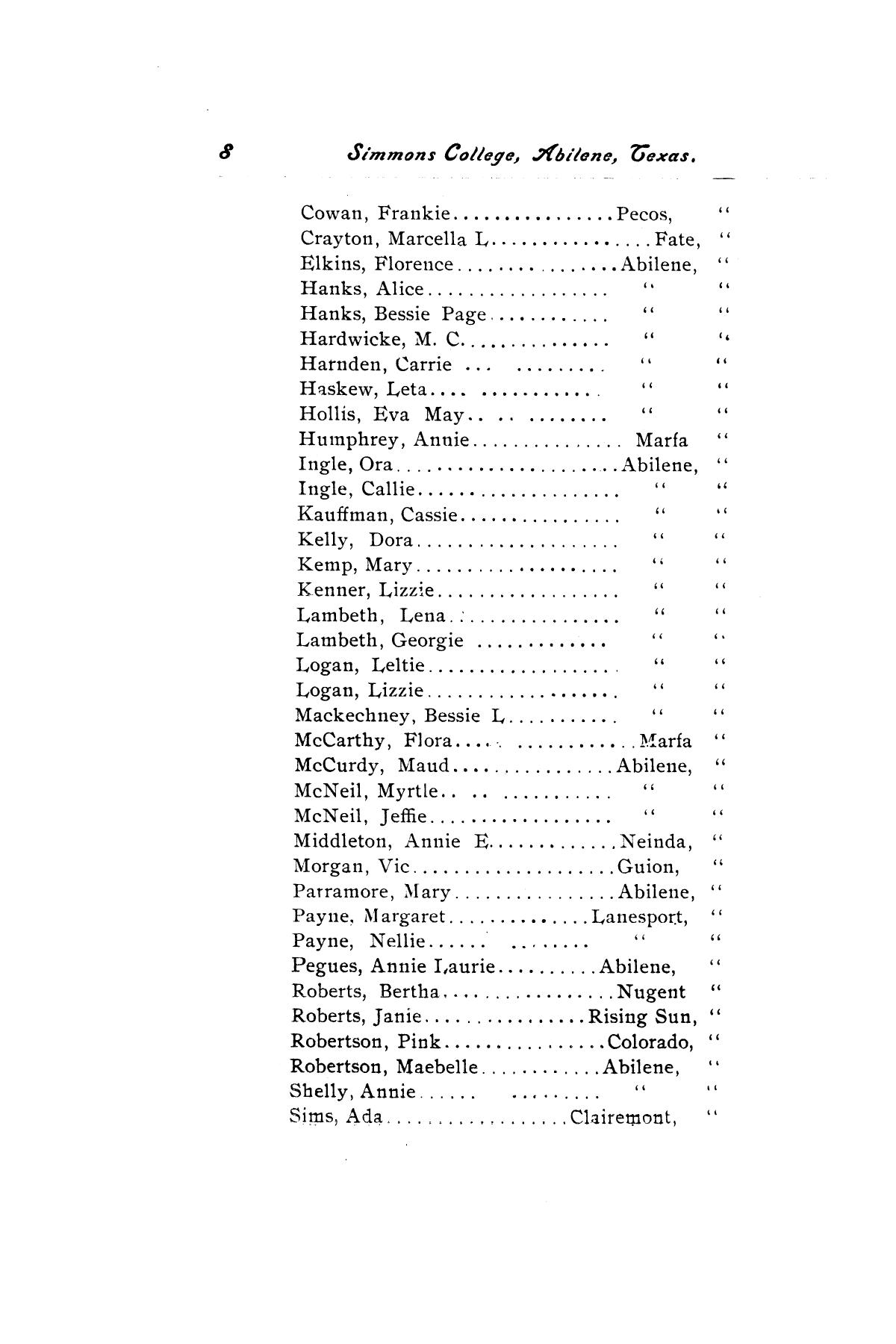 Catalogue of Simmons College, 1897-1898
                                                
                                                    8
                                                