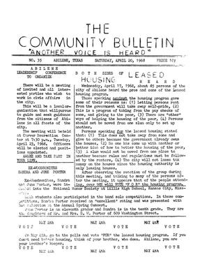 The Community Bulletin (Abilene, Texas), No. 35, Saturday, April 20, 1968