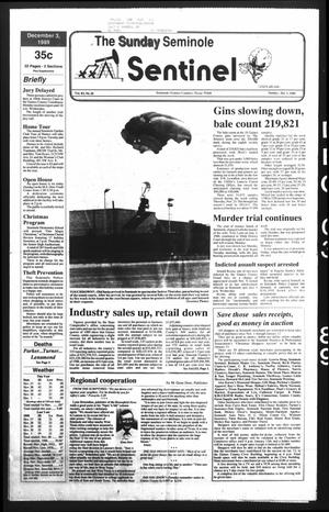Primary view of object titled 'The Seminole Sentinel (Seminole, Tex.), Vol. 83, No. 10, Ed. 1 Sunday, December 3, 1989'.