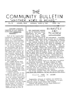 The Community Bulletin (Abilene, Texas), No. 29, Saturday, March 2, 1968