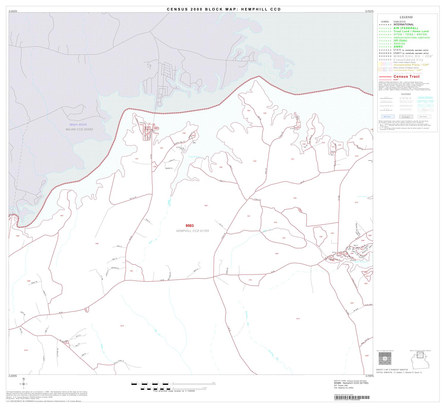 2000 Census County Subdivison Block Map: Hemphill CCD, Texas, Block 2
                                                
                                                    [Sequence #]: 1 of 1
                                                