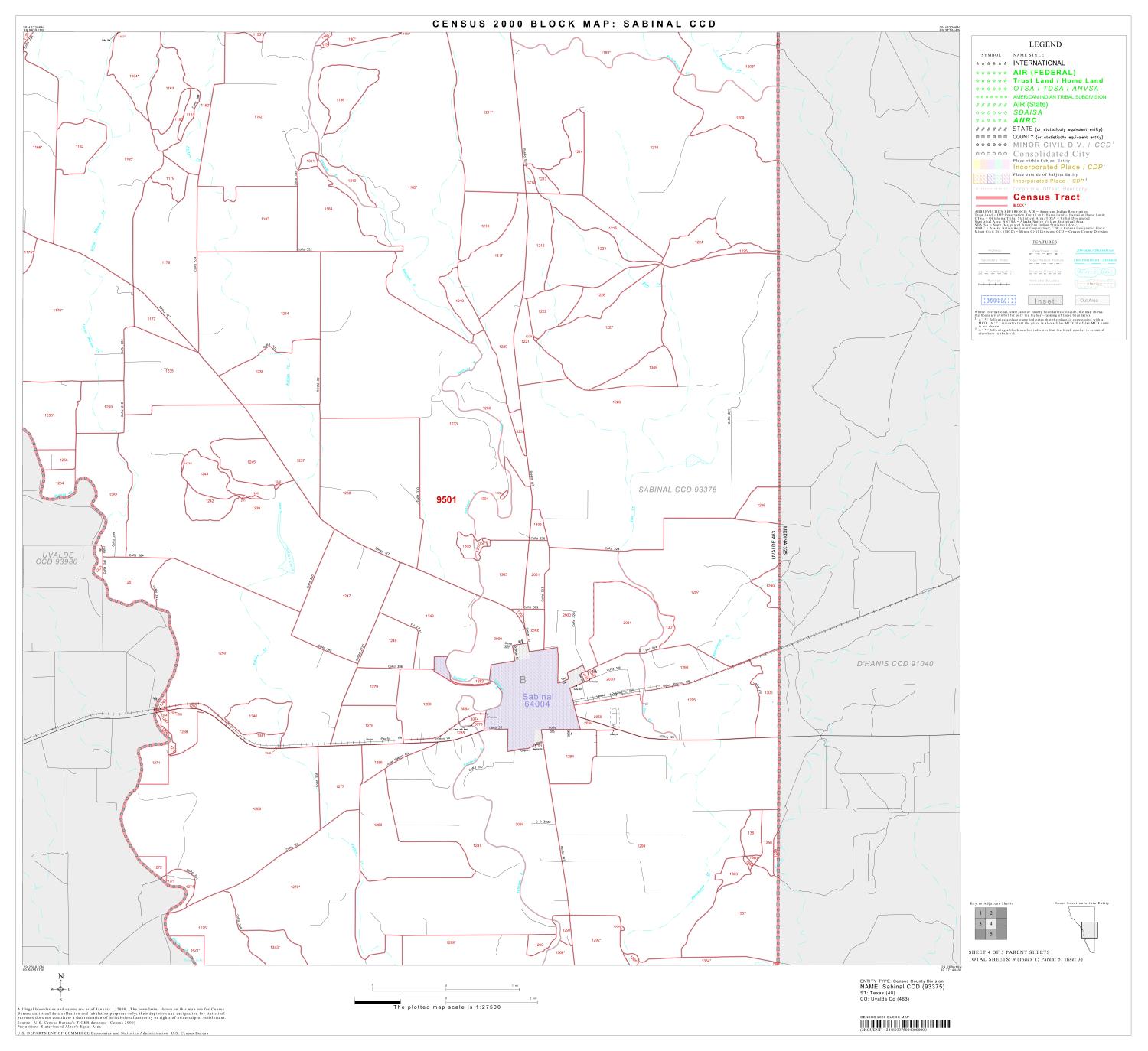 2000 Census County Subdivison Block Map: Sabinal CCD, Texas, Block 4
                                                
                                                    [Sequence #]: 1 of 1
                                                