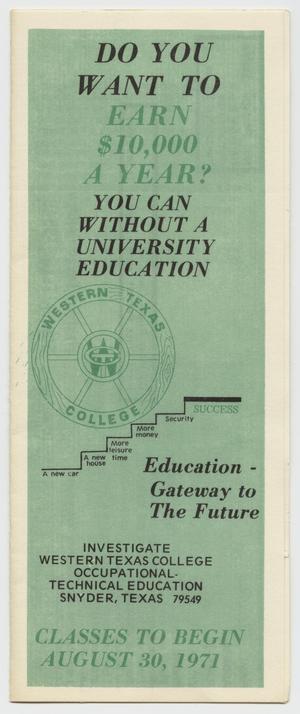 [Pamphlet Advertising Western Texas College]