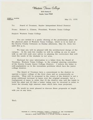 [Letter from Robert L. Clinton to Snyder Independent School District - May 13, 1970]