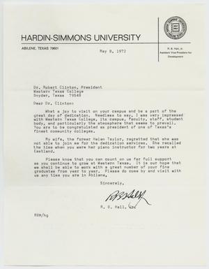 Primary view of object titled '[Letter from R. B. Hall, Jr., to Robert Clinton - May 8, 1972]'.