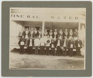 [Freemasons in Front of the Carbon Mineral Water Company and Bath House]